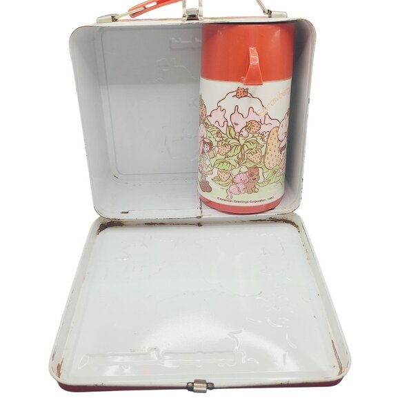 Aladdin Strawberry Shortcake Collectible Metal Lunch Box Tin & Thermos 1980 VTG - Picture 2 of 16